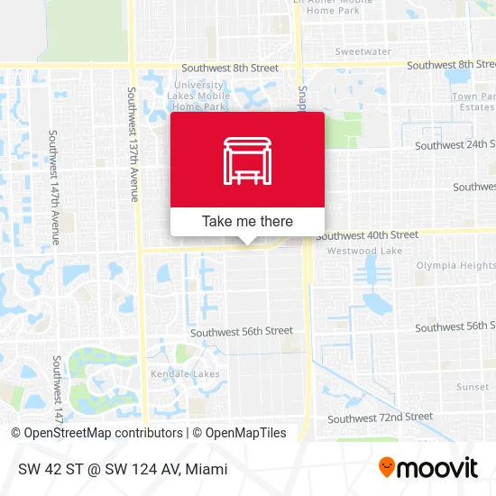 SW 42 ST @ SW 124 AV map