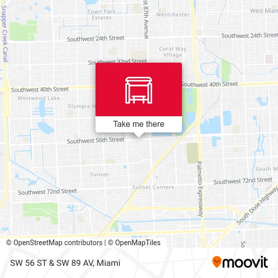 SW 56 ST & SW 89 AV map