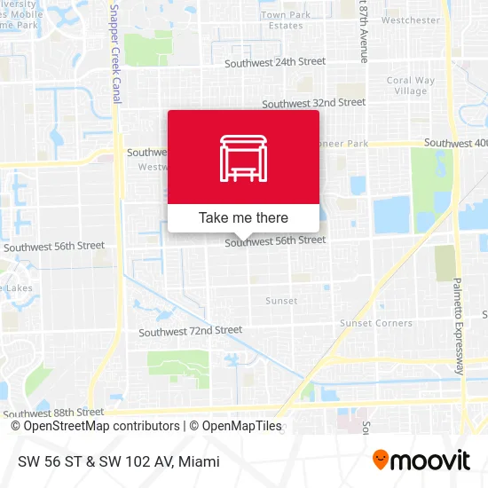 SW 56 ST & SW 102 AV map