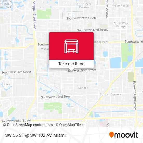 SW 56 ST @ SW 102 AV map