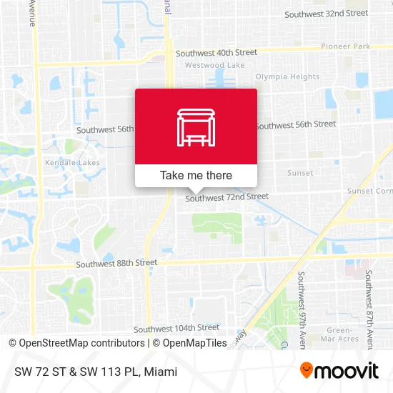 SW 72 ST & SW 113 PL map