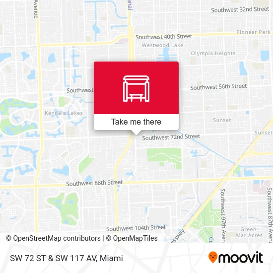 SW 72 ST & SW 117 AV map
