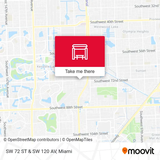 SW 72 ST & SW 120 AV map