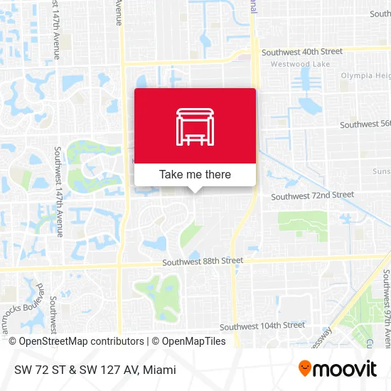 SW 72 ST & SW 127 AV map