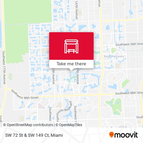 SW 72 St & SW 149 Ct map