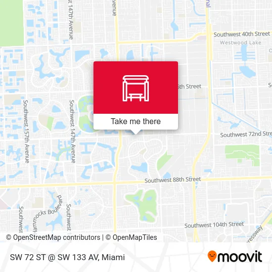Mapa de SW 72 ST @ SW 133 AV