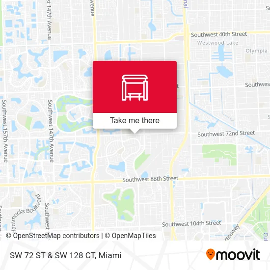 SW 72 ST & SW 128 CT map