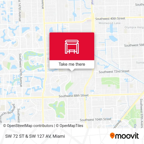 SW 72 ST & SW 127 AV map
