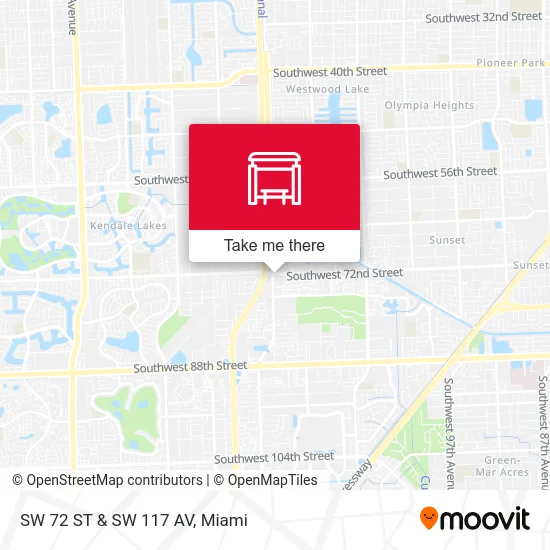SW 72 ST & SW 117 AV map