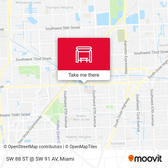 SW 88 ST @ SW 91 AV map