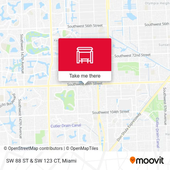 SW 88 ST & SW 123 CT map