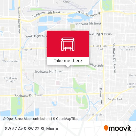 SW 57 Av & SW 22 St map