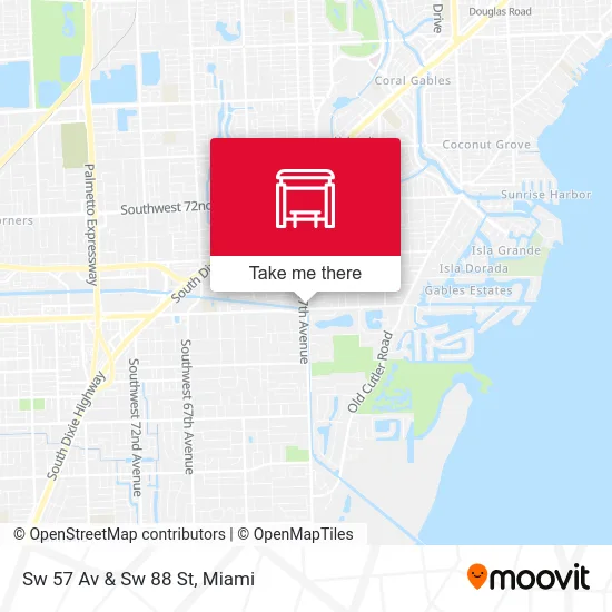 Sw 57 Av & Sw 88 St map