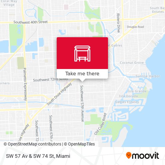 SW 57 Av & SW 74 St map