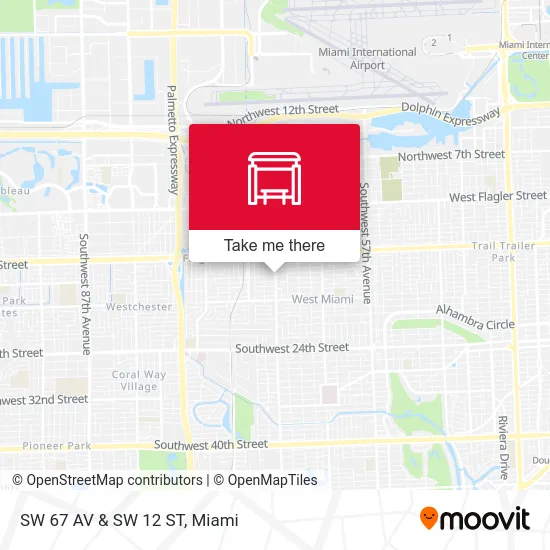 SW 67 AV & SW 12 ST map