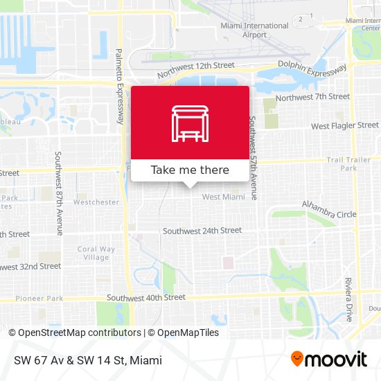 SW 67 Av & SW 14 St map