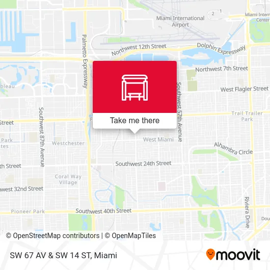 SW 67 AV & SW 14 ST map