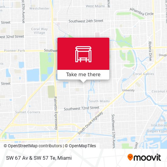 SW 67 Av & SW 57 Te map