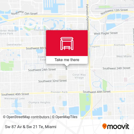 Sw 87 Av & Sw 21 Te map