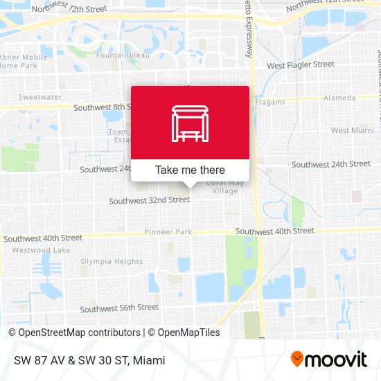 SW 87 Av & SW 30 St map