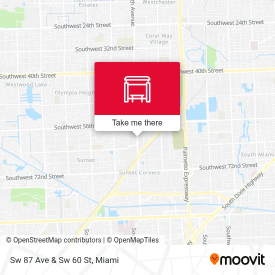 Sw 87 Ave & Sw 60 St map
