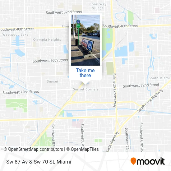 Sw 87 Av & Sw 70 St map