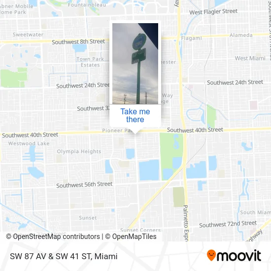 SW 87 AV & SW 41 ST map