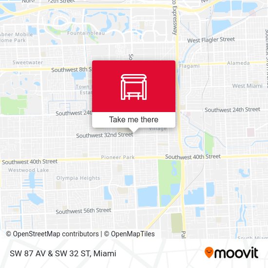 SW 87 Av & SW 32 St map