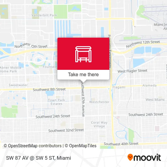 SW 87 AV @ SW 5 ST map