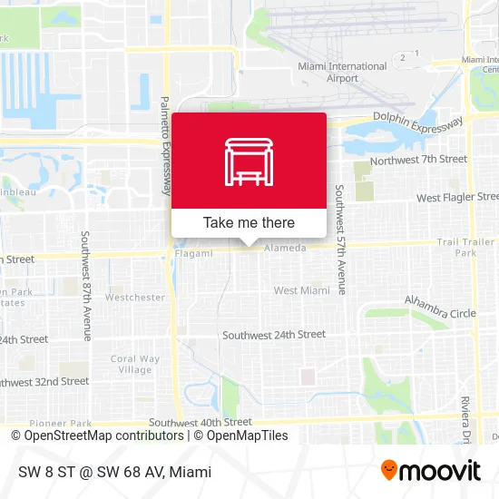 Mapa de SW 8 ST @ SW 68 AV