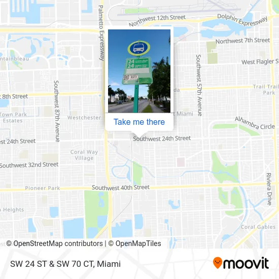 SW 24 ST & SW 70 CT map