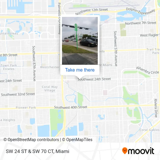 SW 24 ST & SW 70 CT map