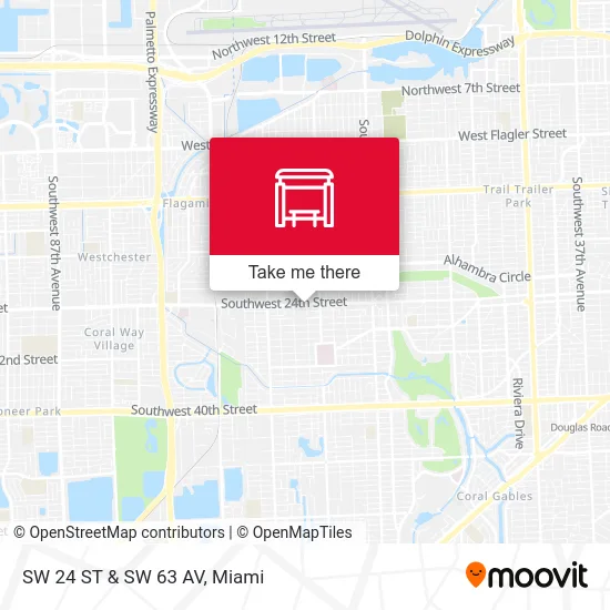 SW 24 ST & SW 63 AV map