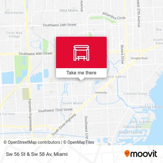 Sw 56 St & Sw 58 Av map