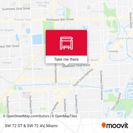 SW 72 St & SW 72 Av map