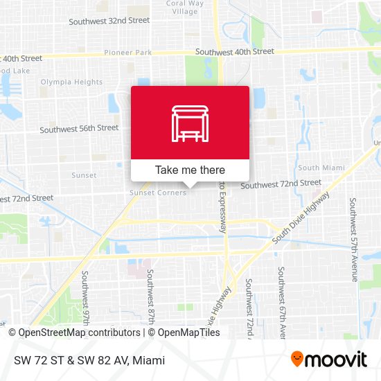 SW 72 St & SW 82 Av map