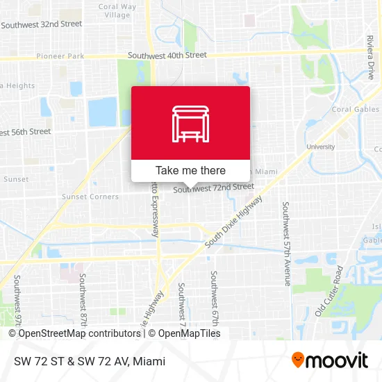 SW 72 ST & SW 72 AV map