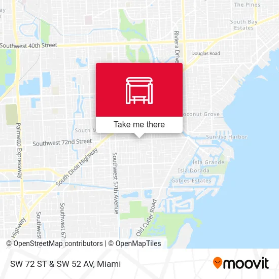 SW 72 ST & SW 52 AV map
