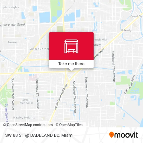 SW 88 ST @ DADELAND BD map