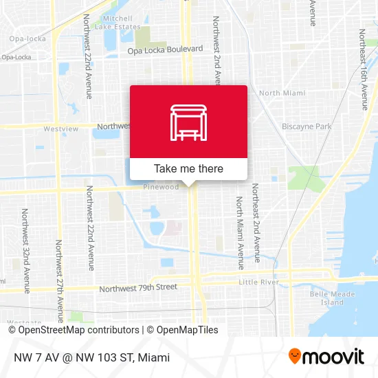 Mapa de NW 7 AV @ NW 103 ST