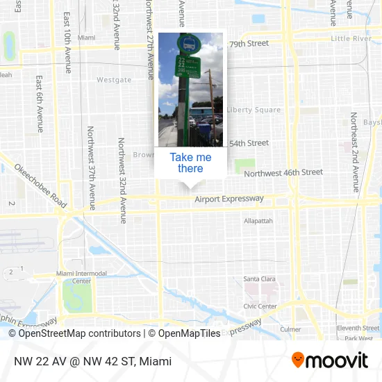 NW 22 AV @ NW 42 ST map