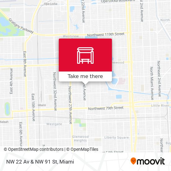 NW 22 Av & NW 91 St map