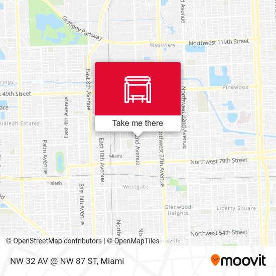 NW 32 AV @ NW 87 ST map