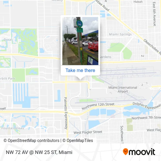 NW 72 AV @ NW 25 ST map