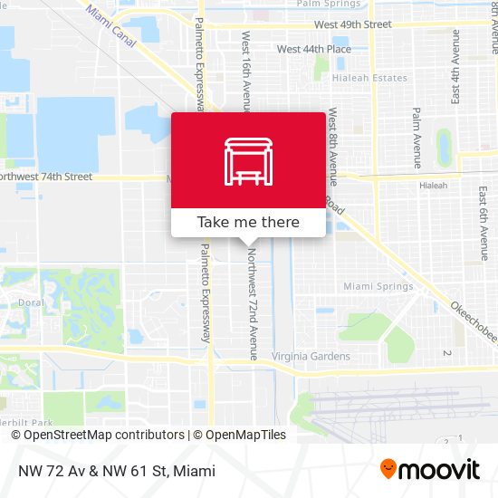 NW 72 Av & NW 61 St map