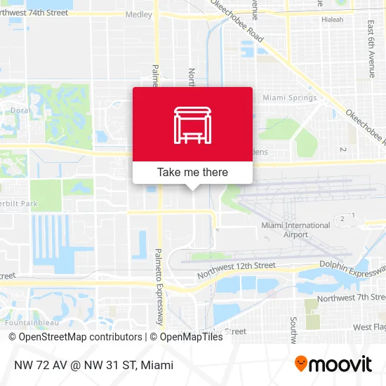 NW 72 AV @ NW 31 ST map