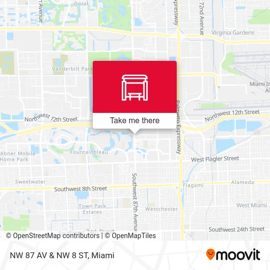 NW 87 AV & NW 8 ST map