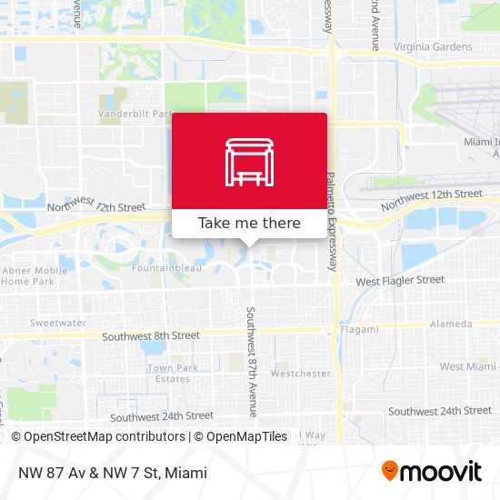 NW 87 Av & NW 7 St map