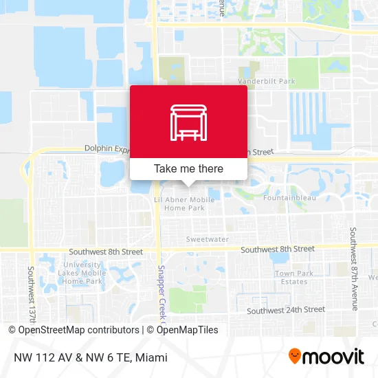 NW 112 AV & NW 6 TE map