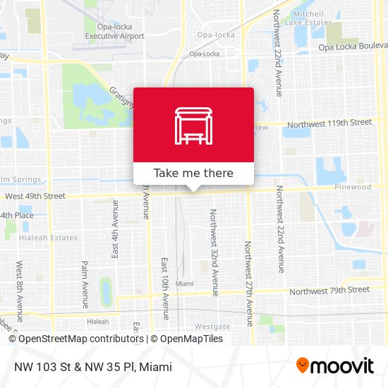 NW 103 St & NW 35 Pl map